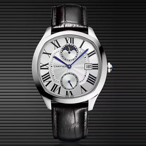 Neue Cartier Sun Moon Star Square mechanische Herrenuhr weiß Multi-Stil