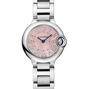 V6 Factory v7 Cartier Blue Balloon Serie W6920038 33mm Damen Quarzuhr Pink Dial Neuauflage