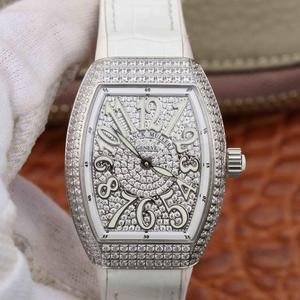 Franck Muller Vanguard V32 Damenuhr Die Kreation der Uhr ist inspiriert von ihrem schönen Design und ihrer einzigartigen Form mit sonnengeprägten Zifferblättern