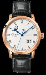 V9 Glashütte Original Mitglied Modell 1-36-04, Doppelsprung Big Date Herren automatische mechanische Uhr, Rose Gold