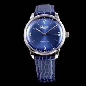 gf Fabrik Top Replik Glashütte retro Serie blau mechanische HerrenArmbanduhr