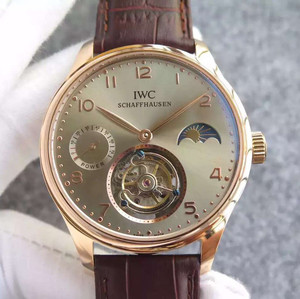 IWC Portugiesische Power Sun Moon Star Serie echte Schwungrad Herrenuhr