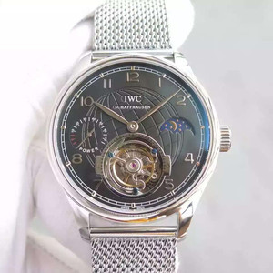 IWC Portugiesische Power Sun Moon Star Serie echte Schwungrad mechanische Herrenuhr