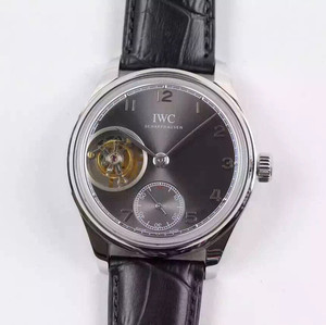 IWC (Portugiesische Tourbillon Serie) Style: Automatische echte Schwungrad mechanische Herrenuhr