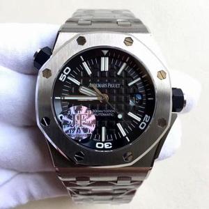 JF Verkauf King Audemars Piguet AP Royal Oak 15703 Serie Schwarz Oberfläche Stahl Gürtel Version 42mm