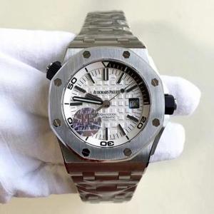 JF-Verkaufskönig Audemars Piguet AP Royal Oak 15703 Serie Stahlgürtel mit weißer Oberfläche Version V8, ausgestattet mit dem 3120-Uhrwerk Modell 15710