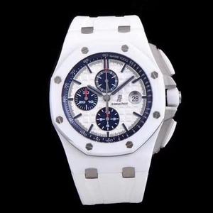 Produziert von JF Audemars Piguet AP26402CB Royal Oak White Keramik 44 mm Durchmesser Original Neuauflage