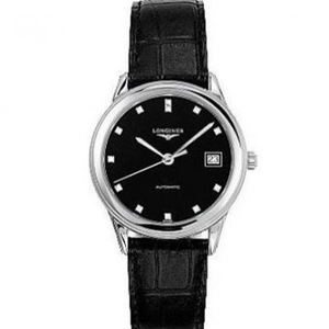 TW Longines Armee Flagge Serie L4.774.4.57.2 Herren mechanische Gürtel Uhr schwarze Platte mit Diamant