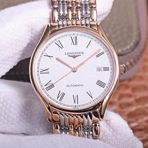 Longines prächtige Serie L4.921.4 dauerte zehn Monate von Einfallsreichtum, ultradünne Stahlband Herren mechanische Uhr Roségold