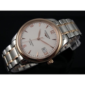 Longines Longines Master Series Herrenuhr 18K Rose Gold Stahl Band Schweizer Herrenuhr weißes Gesicht