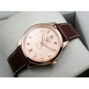 Schweizer Uhr Longines Longines klassische Retro-Serie Lederarmband rose gold Fall automatische mechanische Herrenuhr Herrenuhr