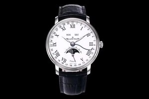 OM neues Produkt Blancpain Villeret Classic Serie 6639 Mondphasen-Display hausgemachte 6639 Uhrwerk voll ausgestattete Herrenuhr.