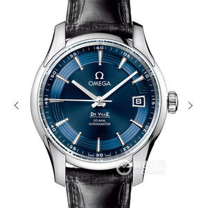 VS Omega Diefei "Bright Blue" mit "Crocodile Skin" endlich angekommen! Herrenuhr, Alligatorlederarmband, automatisches mechanisches Uhrwerk