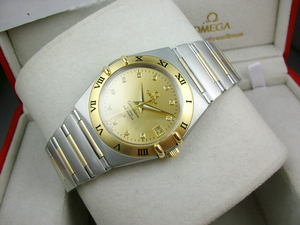 OMEGA Omega Constellation Serie 18K Gold Automatische mechanische Herrenuhr (Gold Gesicht)