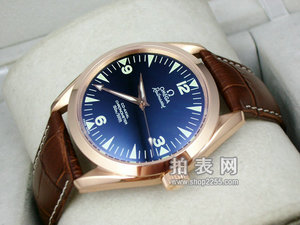 Guangzhou OMEGA Omega Seamaster Serie mit leuchtenden schwarzen Lederarmband automatische mechanische Rückseite weiße Gesicht Herrenuhr