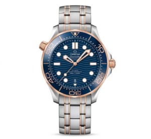 VS Factory Omega Seamaster 300 Serie 210.20.42.20.03.002 Rose Gold Blau Surface Edelstahl Armband Herrenuhr