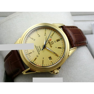 Schweizer OMEGA OMEGA Diefei mechanische Gürtel Herrenuhr 18K Roségold Vierhand Herren mechanische Uhr