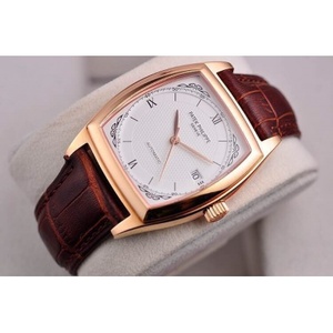 Patek Philippe Dreihand-Automatik mechanische Uhr 18K Roségold Fass Typ Herrenuhr