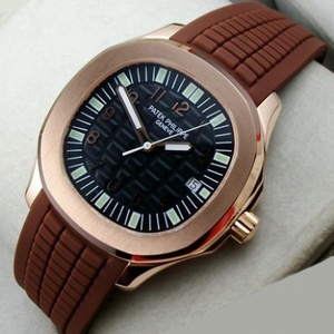 Schweizer Patek Philippe Uhr Sport tauchen 18K rose gold Fall schwarz Tape automatische mechanische schwarze Gesicht Herrenuhr