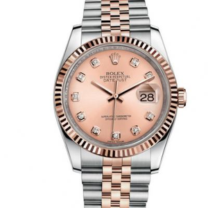 N Factory Rolex 116231-0057 Datejust 36mm Rose Gold 14k Gold-verkleidete Serie neutrale mechanische Uhr.