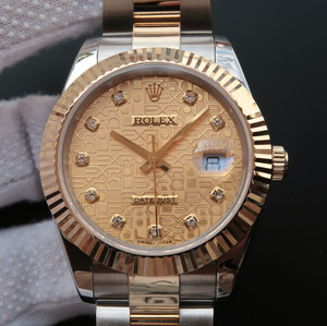 Rolex Datejust II Serie 126333 mit Gold überzogene Version, mit reinem 18 Karat Gold überzogen, mit Gold überzogene Dicke 15 Mikrometer, Armbandgoldgewicht 2,22 Gramm, Ringgoldgewicht