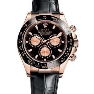 Rolex Daytona 116515LN schwarzgesichtige mechanische Herrenuhr aus Roségold