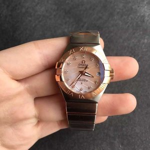 V6 Factory Omega Constellation Serie Damen Mechanische Uhr Roségold Ring