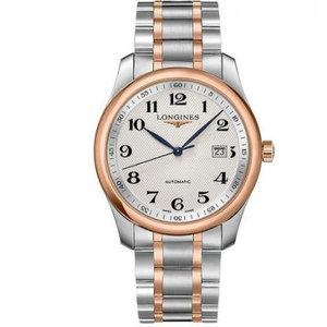 V9 Factory Uhr Longines Master Series L2.793.5.79.7 Drei-Hand-Kalender Rose Gold weiße Oberfläche