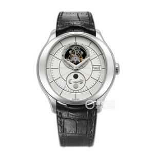 R8 Piaget BIack Tie Serie ultradünne Mondphase Tourbillon Uhr Gürtel Uhr ultradünne Handaufzug Mondphase Tourbillon Uhrwerk Herrenuhr