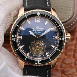 JB Blancpain Fifty Busca Verdadero Tourbillon Edition Reloj de Hombre Totalmente Automático Verdadero Tourbillon Movimiento Rose Gold Reloj de hombre