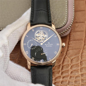 JB Blancpain Actualizado Serie Clásica 6025-3642-55B Verdadero Tourbillon Hombres Reloj hombres reloj hombres reloj verdadero Tourbillon Movimiento Correa de cuero