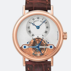 BM Breguet 3357BA (volante real de nivel superior) a través del reloj de movimiento de tourbillon real de la parte inferior para hombre