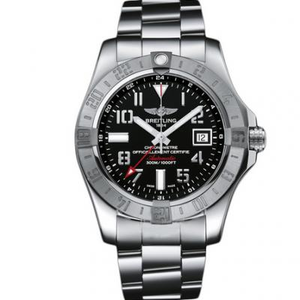 Reloj mecánico de cuatro hombres de cinta de acero One-to-One Engraving Breitling Avengers Series A3239011 de cuatro manos GMT World Time.