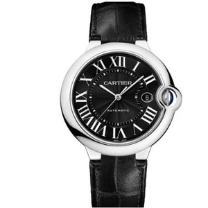 HBB v6 factory v7 versión Cartier blue balloon serie WSBB0003 maquinaria Reloj para hombre Cinturón negro con cara negra.