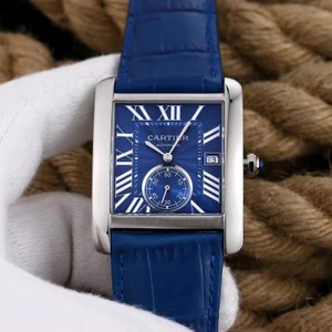 Bf fábrica Cartier tanque serie Andy Lau's mismo modelo mecánico reloj de hombre azul