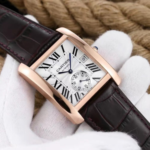 Bf fábrica Cartier tanque serie Andy Lau's mismo reloj mecánico para hombre caja de oro rosa