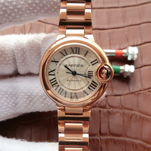 (33mm) Cartier 1:1 globo azul resultó Modelo: w6920097 señoras mecánicas reloj versión de oro rosa