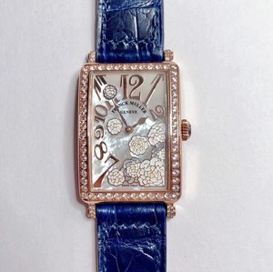 Franck Muller LONG ISLAND Serie Long Island de las más bellas damas cinturón de cuarzo reloj cuadrado esmalte pintado