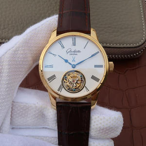 Glash-tte Original Senator Series 94-11-01-01-04 Verdadero Tourbillon Reloj 18K Oro Superficie Negra