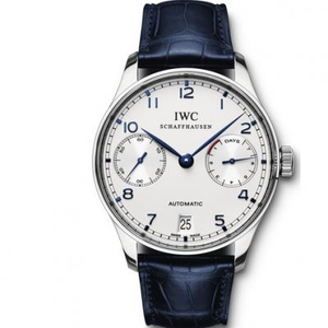 IWC Portuguese Seven IW500107 Versión portuguesa de 7 días con cadena V4, reloj para hombre con movimiento automático original Cal.51011 uno a uno.