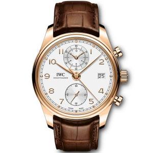 ZF IWC Serie portuguesa IW390301 Reloj cronógrafo multifunción, reloj mecánico automático para hombre, oro rosa.