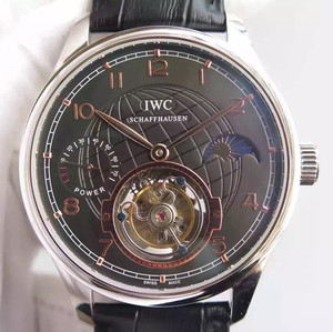 IWC Portugués Power Sun Moon Star Series Real Volante Mecánico Reloj de hombre