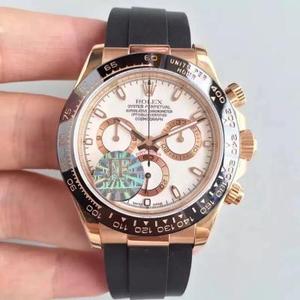 JF nuevo producto Daytona Rolex "versión en cinta" medidor de cosmos Daytona serie V2 anillo de cerámica de concha de oro rosa.