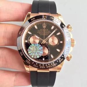 Nuevo producto JF Daytona Rolex "versión en cinta" medidor de cosmos Daytona serie V2 Anillo de cerámica de concha de oro rosa.