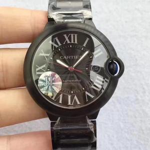 JF nuevo producto CARTIER azul globo negro Samurai Premium Versión 1:1 caja cinturón de movimiento automático reloj de hombre