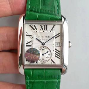 JF boutique CARTIER Andy Lau La misma versión V2 de la serie de tanques automático mecánico reloj de hombre cuero de vaca italiano