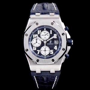 Producido por la fábrica JF Audemars Piguet AP26470ST 42mm diámetro mango de goma azul cuero azul azul la versión original es la misma