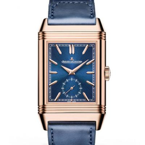 2020 primer reloj de fábrica MG Jaeger-LeCoultre 398258J flip series reloj de doble cara doble zona horaria de los hombres reloj de oro rosa