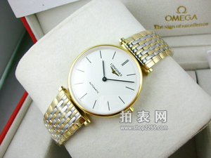 Longines Garland Series 18K Rosa De dos manos Mecánica automática a través de la parte inferior reloj de los hombres (oro / oro rosa)