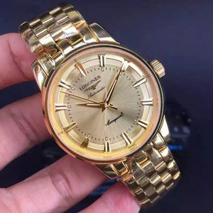 [Modelos de explosión exclusivamente para] Longines LONGINES Master Series Tyrant Oro 18K Cinturón de acero todo-oro correa mecánica automática reloj de los hombres